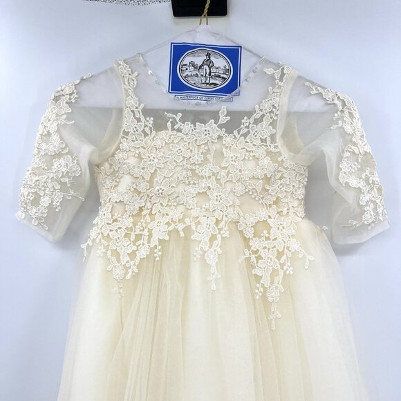 Flower Girl Lace Tulle Ivory Full Length Gown Toddler 5 - Picture 2 of 7